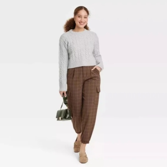 A New Day Cable-Knit Sweater Womens Pullover Crew Neck Long Sleeve Gray - Picture 3 of 3